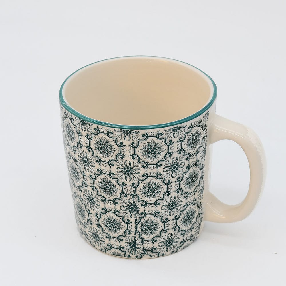 Mug portugais motifs azulejos verts et blancs Mug en céramique "Padrão" - Vert