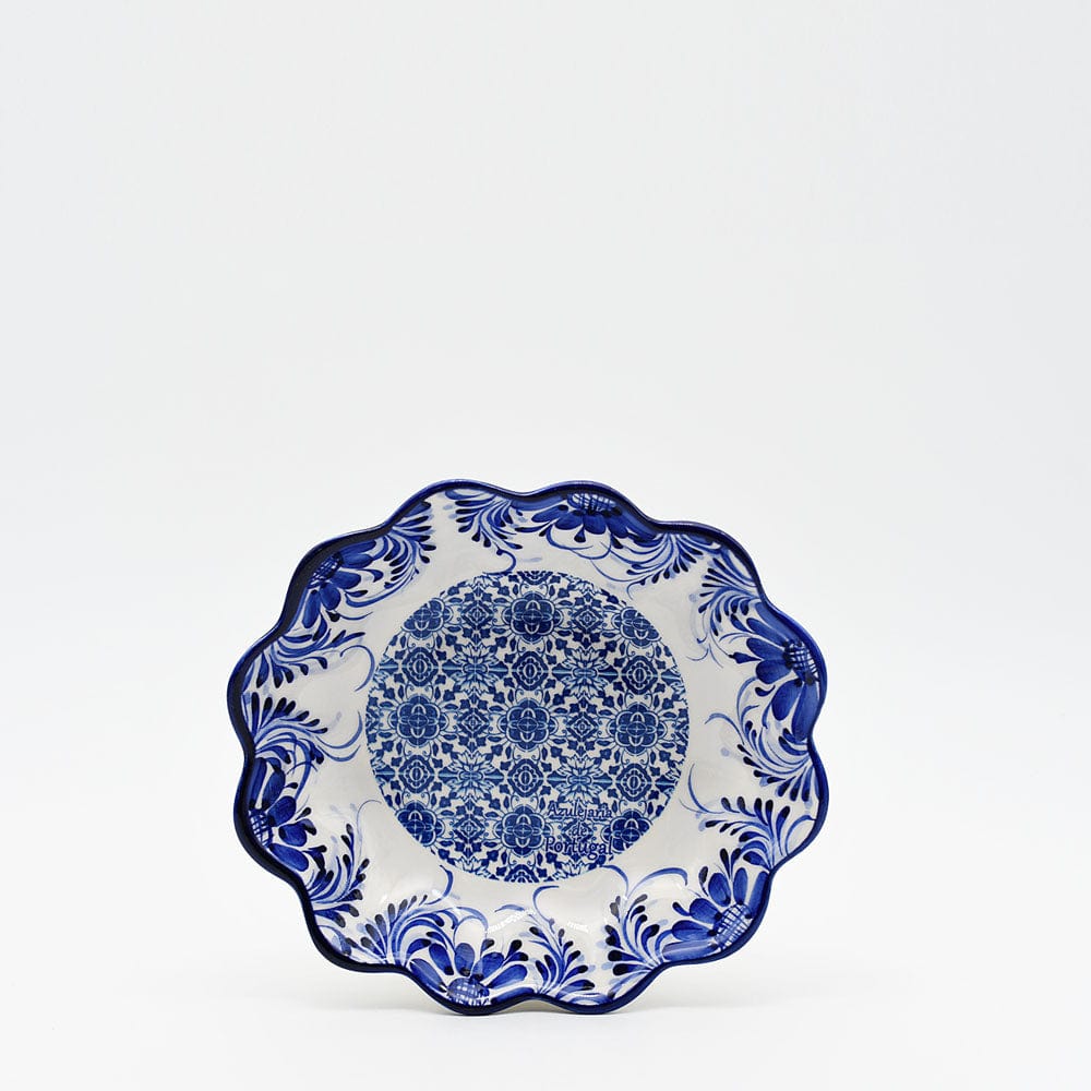 Petit Saladier en céramique traditionnel du Portugal I bleu 24cm Saladier individuel en céramique "Tradicional" Bleu - 18cm