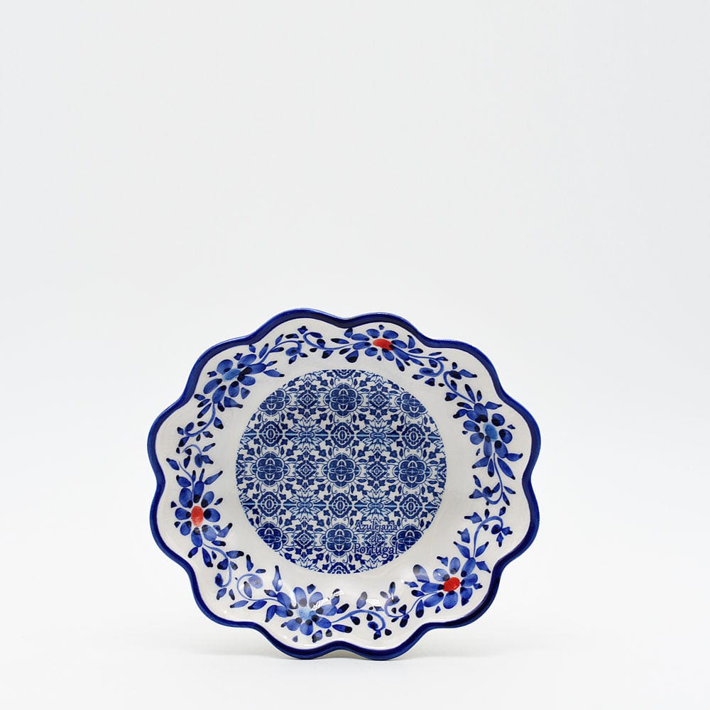 Petit Saladier en céramique traditionnel du Portugal I bleu 24cm Saladier individuel en céramique "Tradicional" Bleu - 18cm
