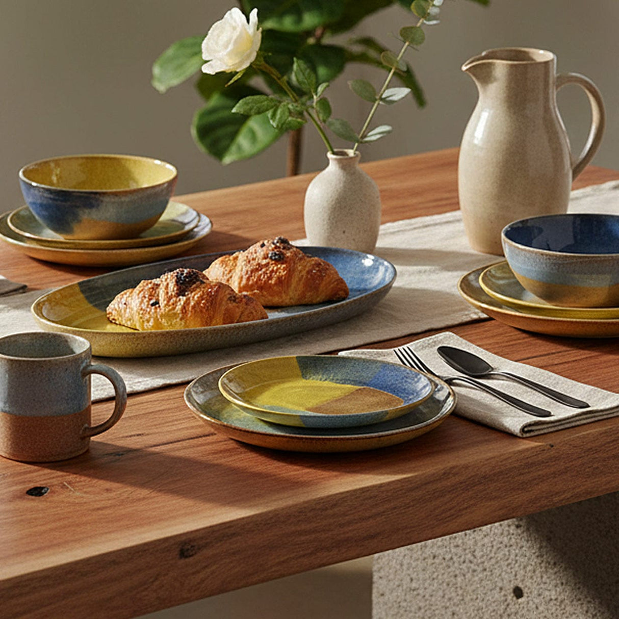 Plat de service en grès de la collection portugaise Corals Plat de service en grès "Corals" - 34cm