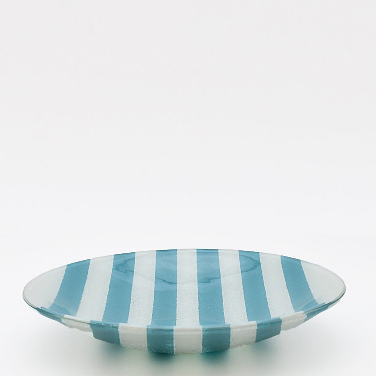 Plat de service en verre turquoise I Artisanat portugais Plat en verre "Marinha Grande" - Turquoise