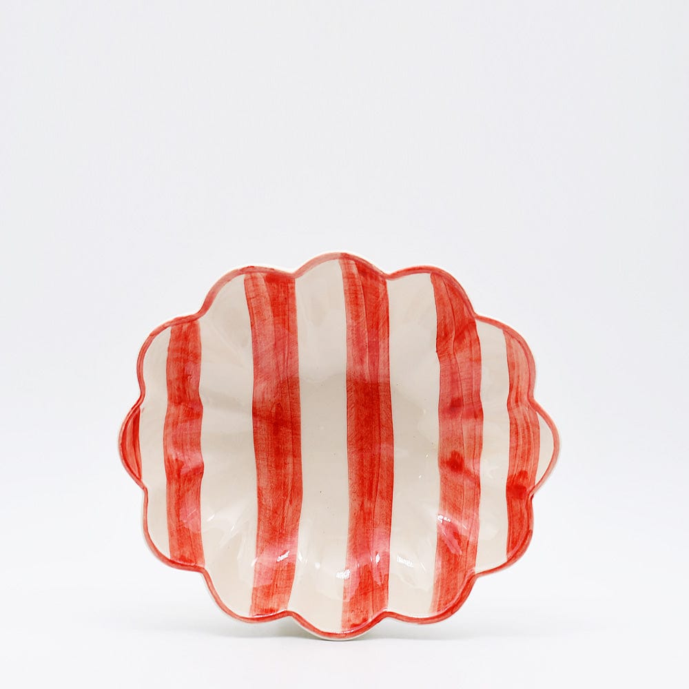 Plat apéro coloré en céramique - Pour cuisiner et présenter - Couleur Rouge Taille 19,5 cm de diamètre x 4,5 cm de haut