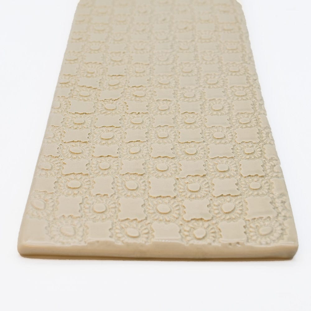 Plateau en céramique beige I Motifs dentelles portugaises Plateau de service "Renda"  - Beige