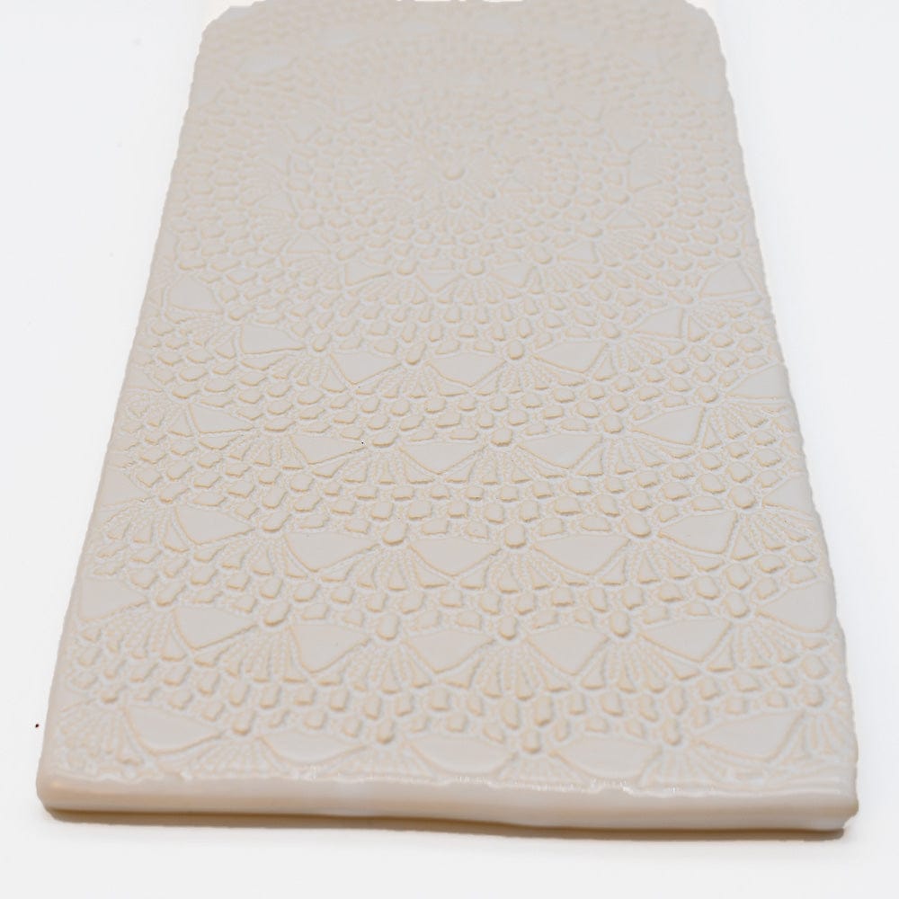 Plateau en céramique blanc I Motifs dentelles portugaises Plateau de service "Renda"  - Blanc