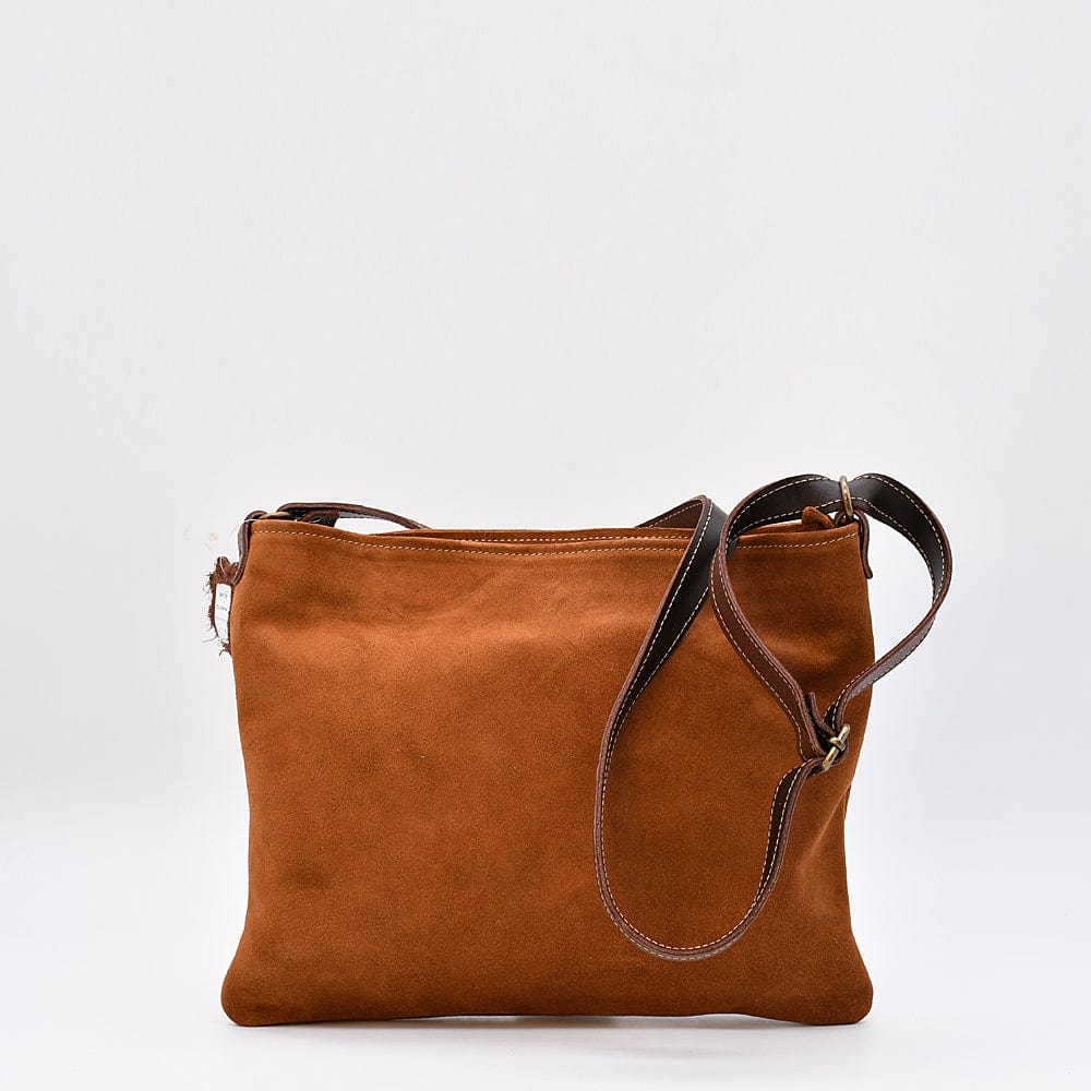 Sac à Bandoulière Lucky Brand En Daim Marron, Avec Pompons, 100% Cuir