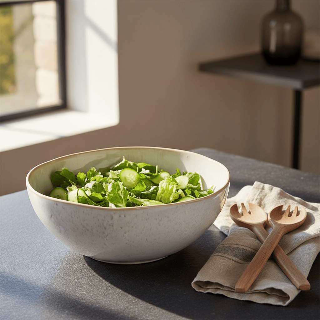 Saladier blanc haut en grès I Collection Fresco Saladier en grès "Eivissa" 27cm - Blanc