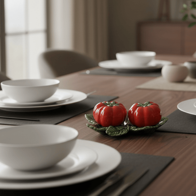 Salière Poivrière en forme de Tomate I Vaisselle portugaise Salière & Poivrière en forme de tomate