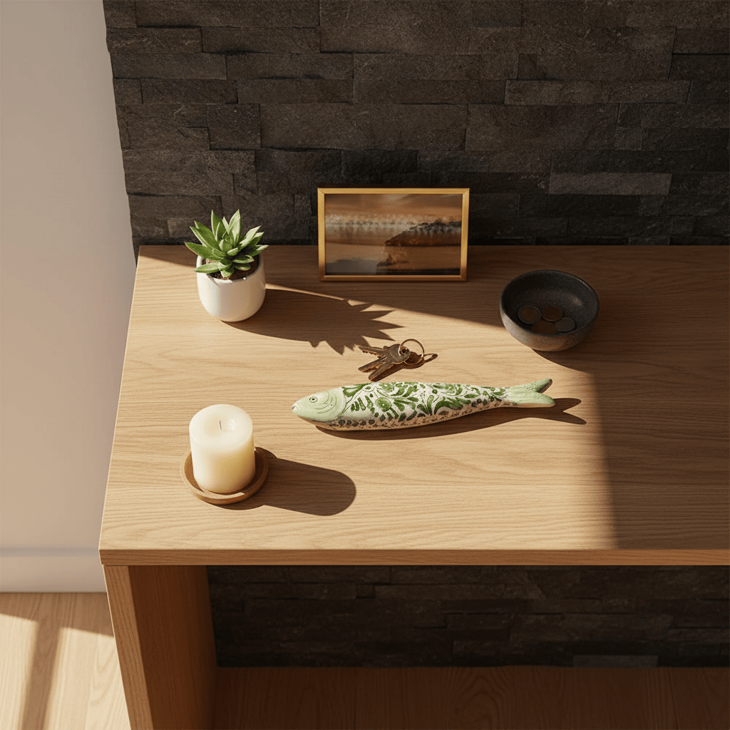 Sardine décorative verte en céramique de Coimbra Sardine décorative en céramique de Coimbra