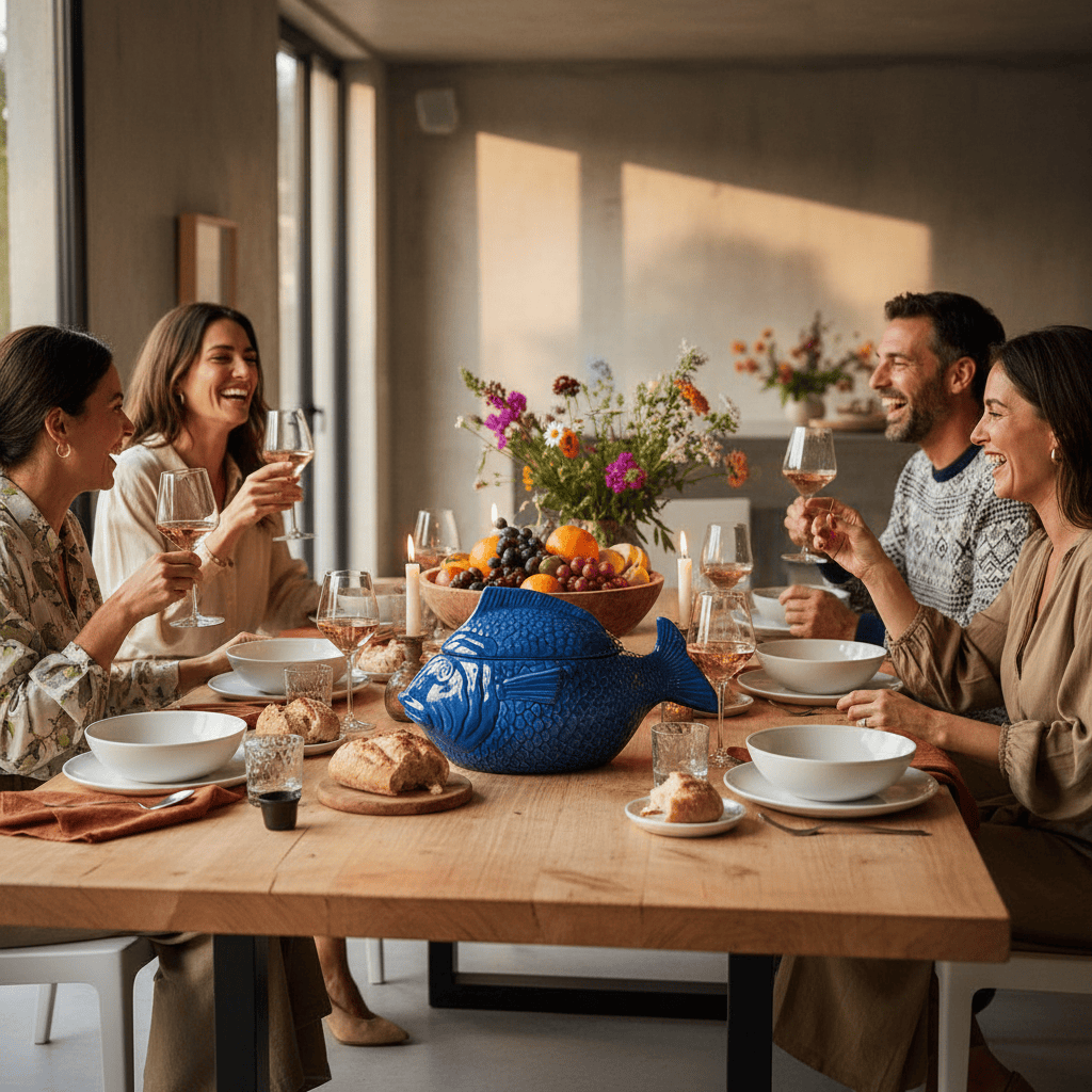 Soupière bleue en forme de poisson I Vaisselle du Portugal Soupière en céramique en forme de Poisson - Bleu cobalt