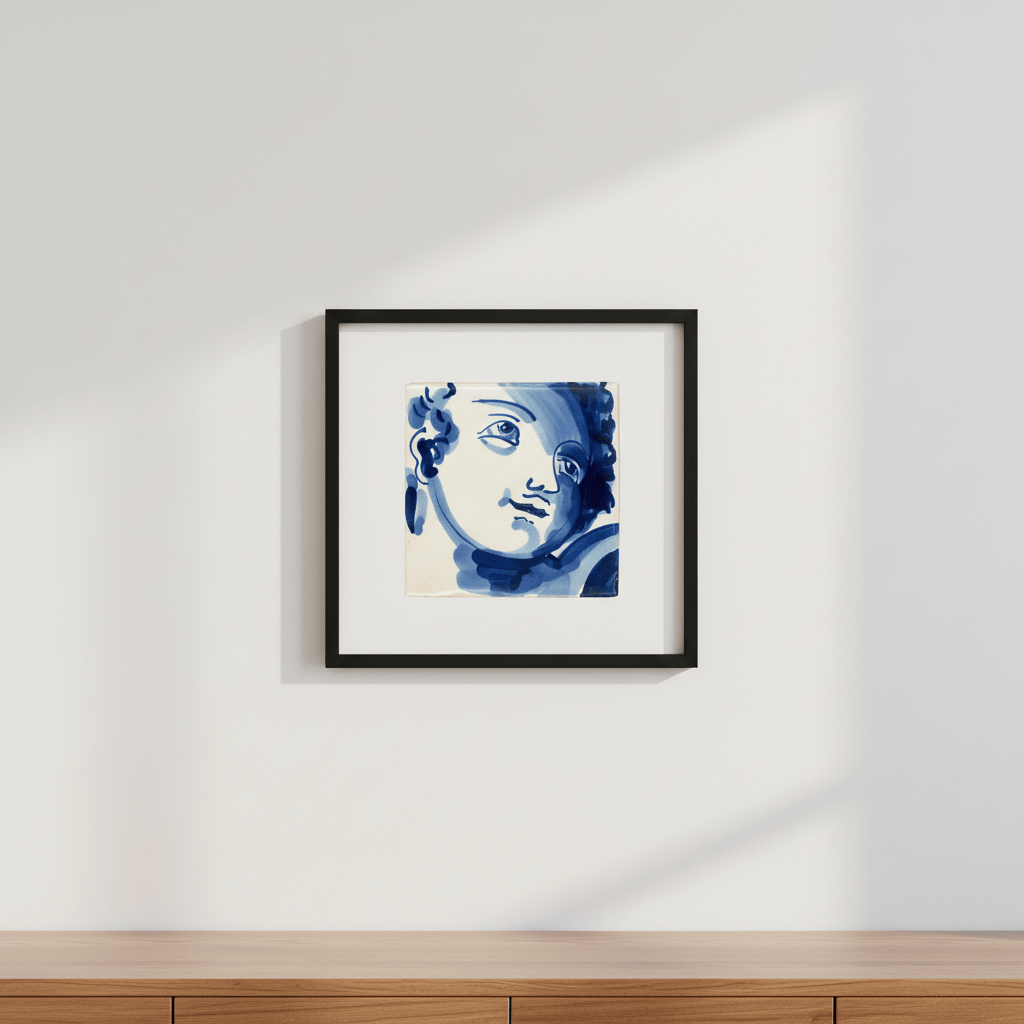 Sous plat Azulejo Anjo Barroco I Azulejo du Portugal Azulejo 14x14cm - Anjo Barroco