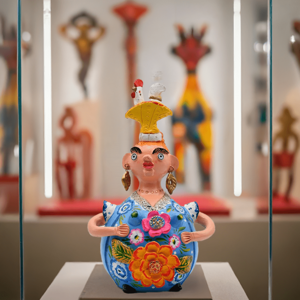 Statuette en terre cuite I Art naïf portugais Boneca Barriguda 30cm - Prazeres Côta