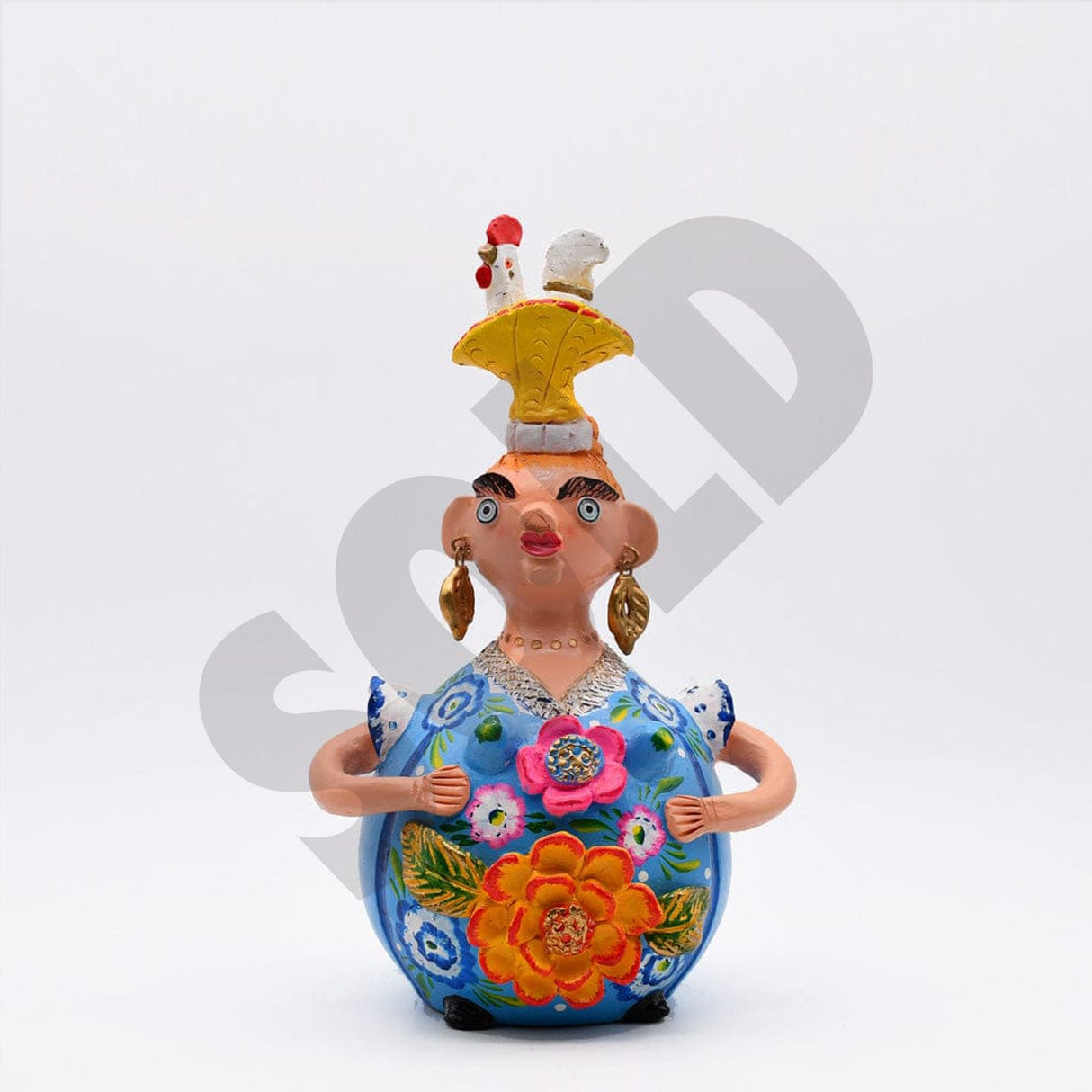 Statuette en terre cuite I Art naïf portugais Boneca Barriguda 30cm - Prazeres Côta