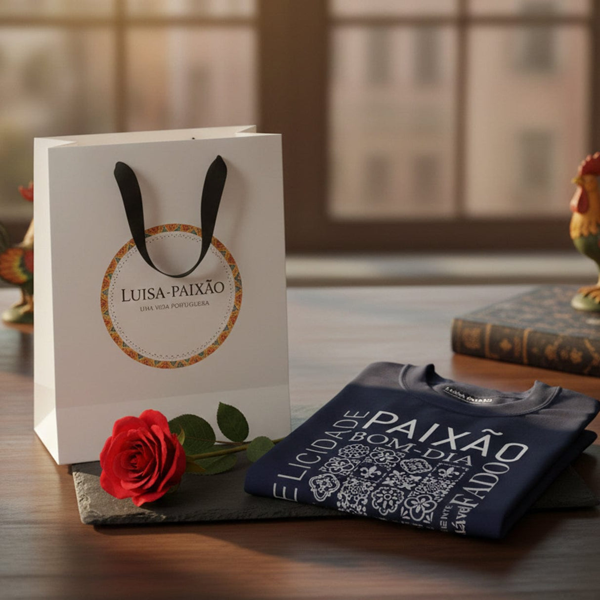 T-shirt femme bleu marine marqué Paixao Tee-shirt femme "Paixão" - Bleu marine