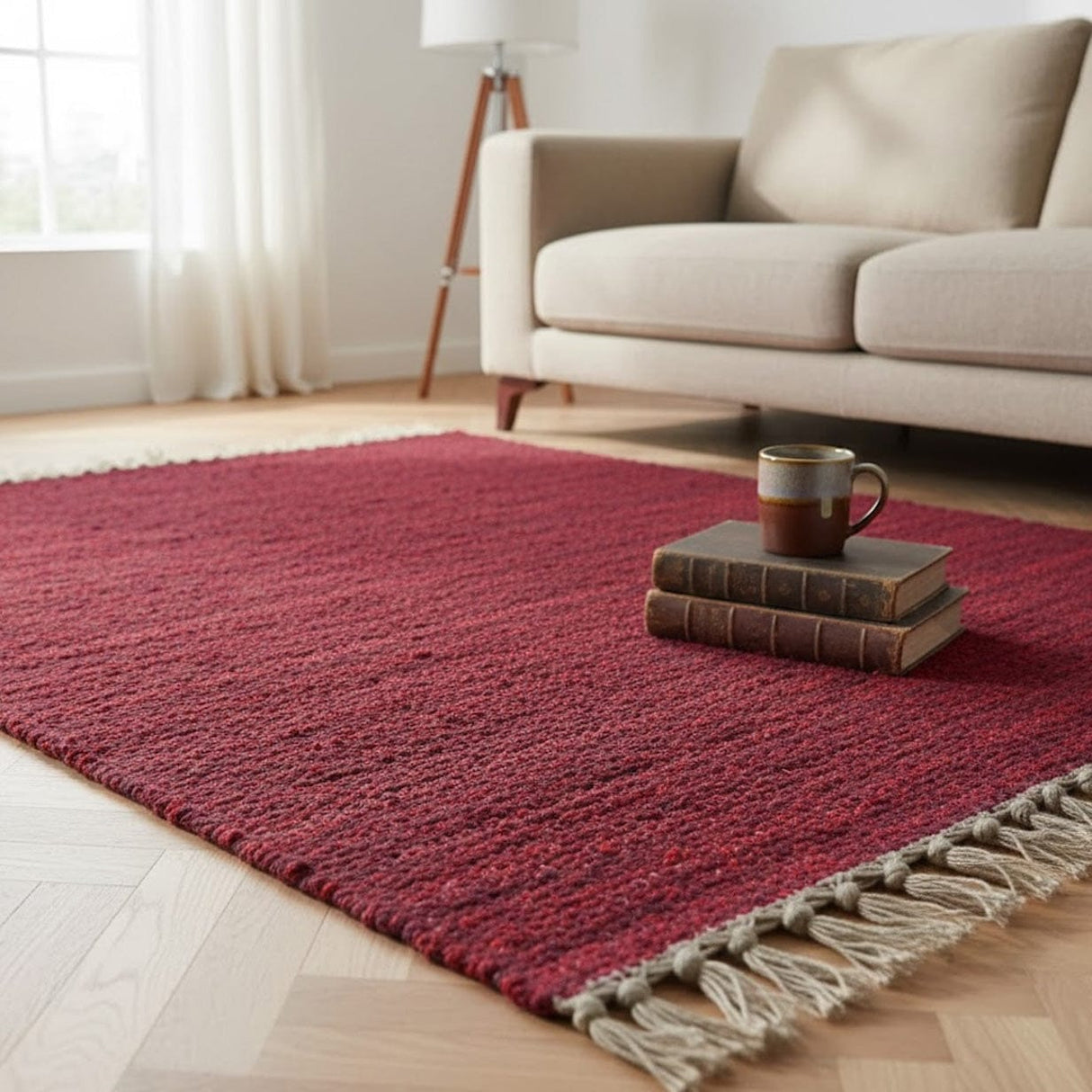 Tapis artisanal bordeaux I Tapis artisanal portugais Tapis Artisanal - Bordeaux