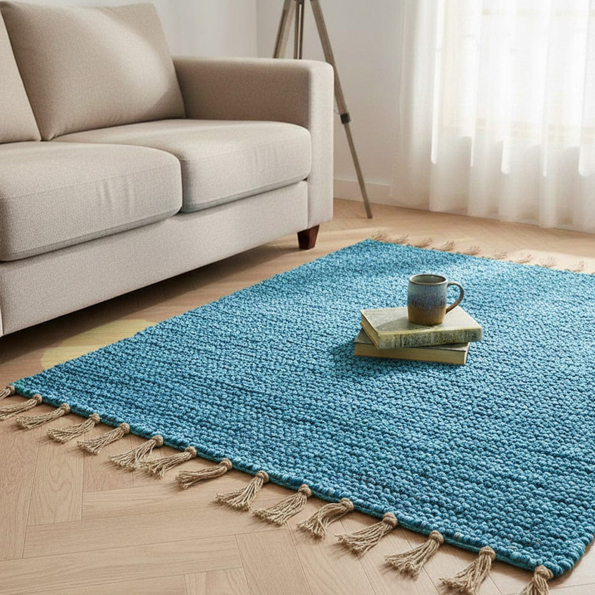 Tapis artisanal turquoise I Tapis artisanal portugais Tapis Artisanal - Turquoise