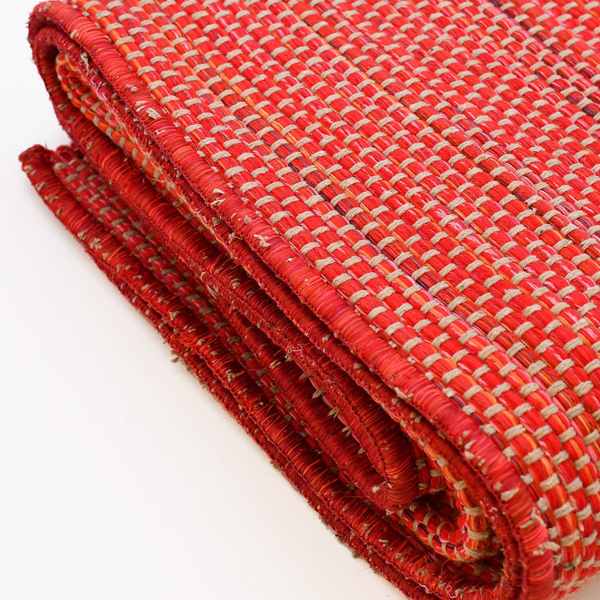 Tapis rouge en fibres mélangées I Fabrication artisanale portugaise Tapis en fibres mélangées - Rouge