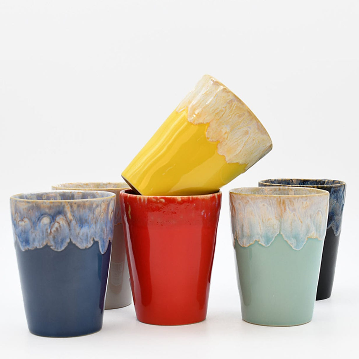 Tasse latte en grès 40cl – Design vagues portugais Tasse Latte 40cl “Grespresso“ Vert