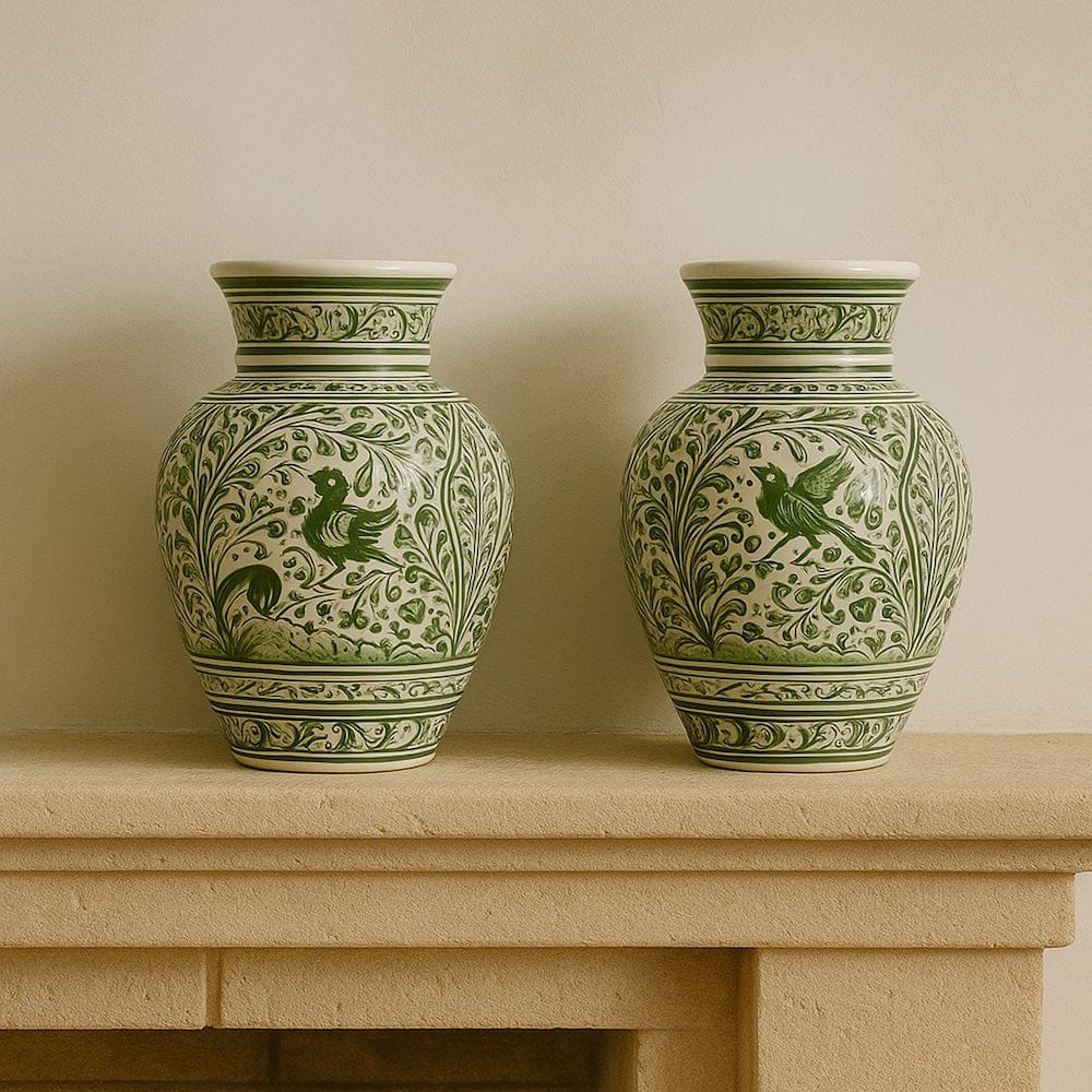 Vase en céramique de Coimbra vert Vase en céramique de Coimbra