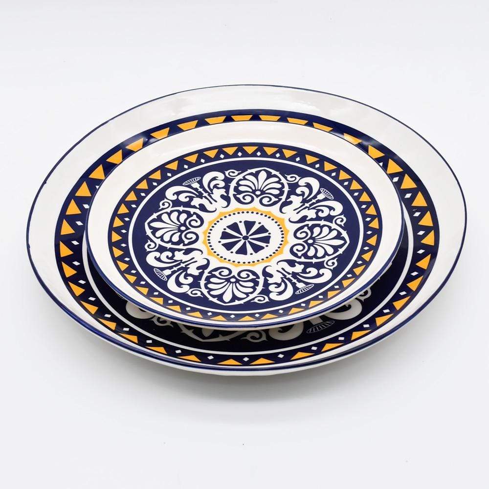 Assiette en céramique traditionnelle de Portugal I Bleue 25cm Assiette en céramique "Tradicional" - 27 cm