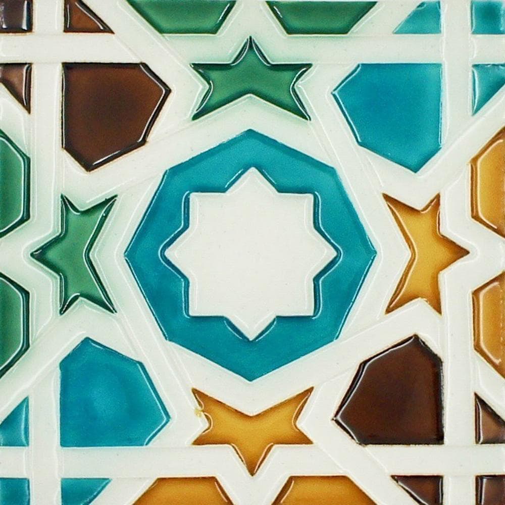 Spanish-Moorish Azulejo 14x14cm