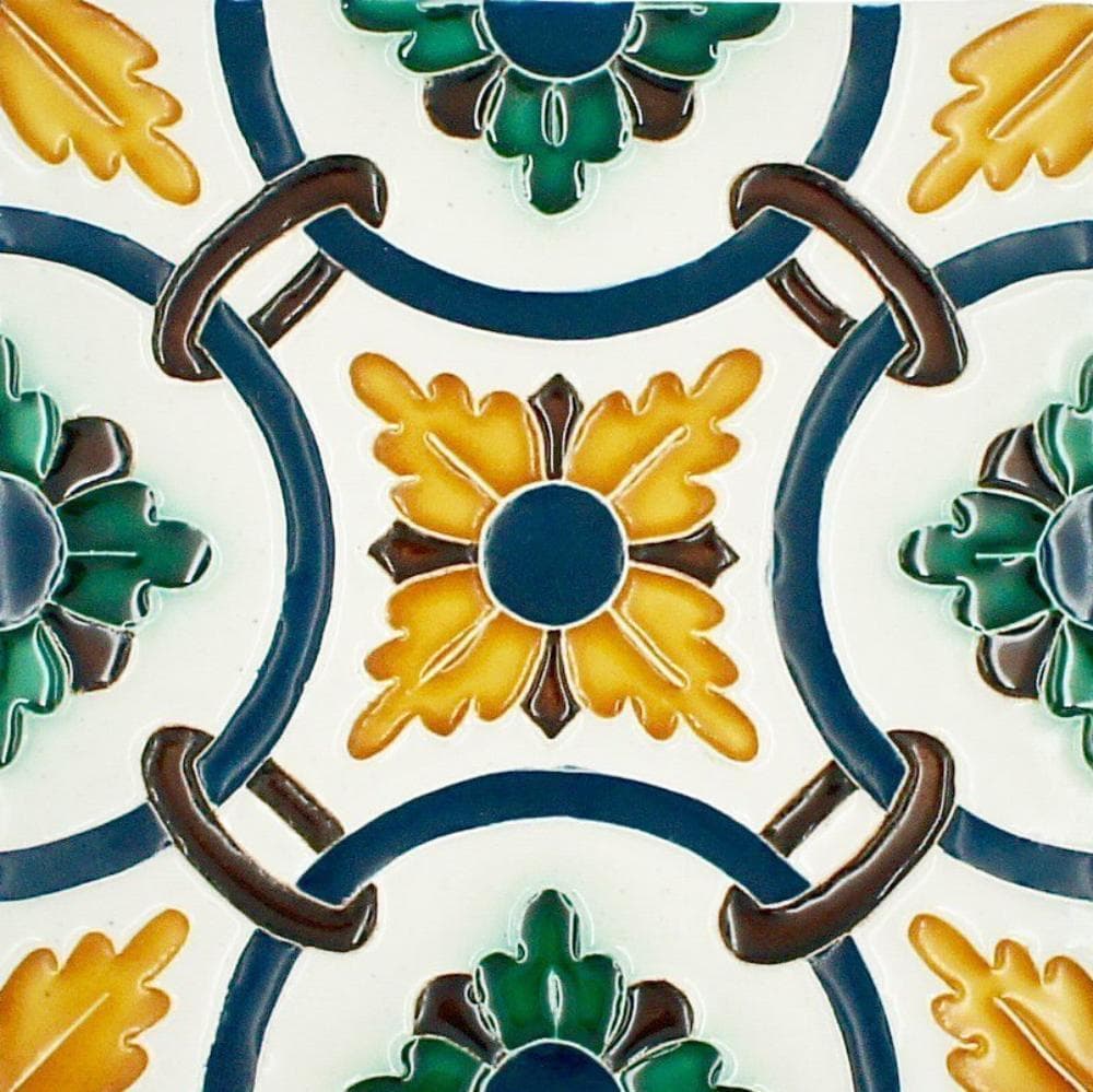 Spanish-Moorish Azulejo 14x14cm