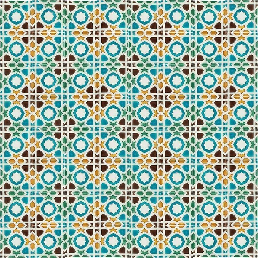 Spanish-Moorish Azulejo 8.5x8.5 cm