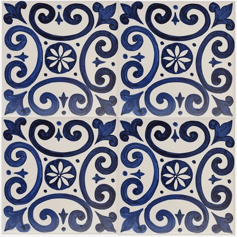 Azulejo Padrao I Azulejo portugais artisanal 14 cm Azulejo Padrão 14x14cm