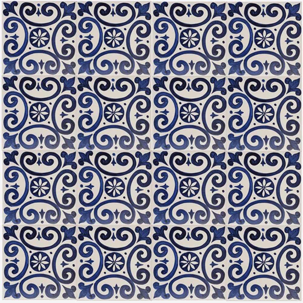 Azulejo Padrao I Azulejo portugais artisanal 14 cm Azulejo Padrão 14x14cm