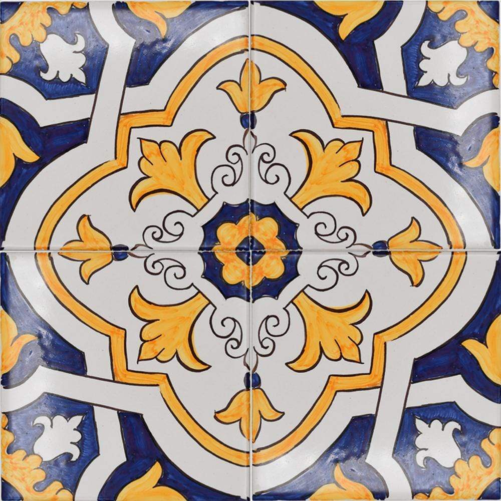Azulejo Padrao I Azulejo portugais artisanal 14cm Azulejo Padrão 14x14cm