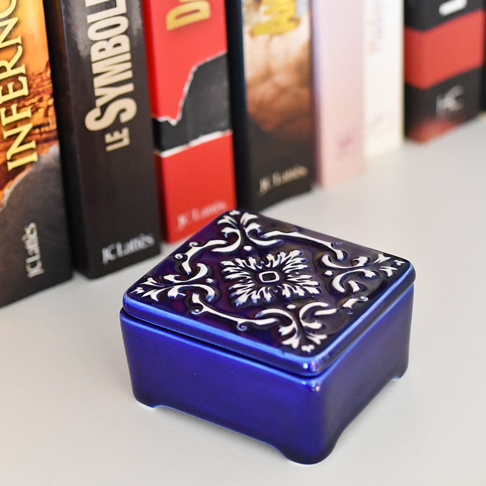 Boite en céramique avec couvercle Azulejo I Fabrication artisanale #DRAFT Boite en céramique "Azulejo"