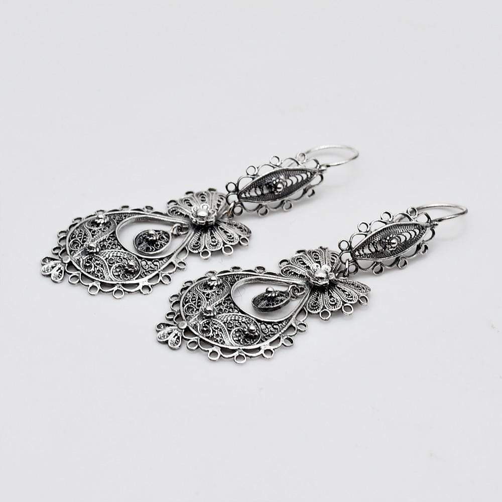 Brincos À Princesa I Silver Filigree Earrings - 5.5 cm