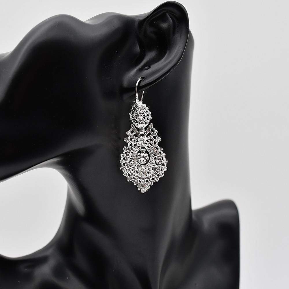 Brincos À Rainha I Silver Filigree Earrings - 5 cm