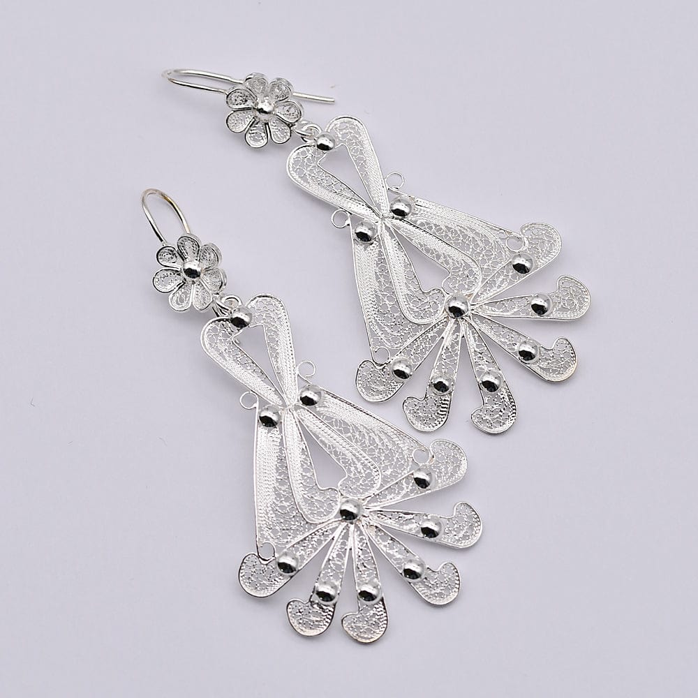 Boucles d'oreille en filigrane d'argent doré I Vente de bijoux argent Boucles d'oreille en filigrane d'argent - 6.5cm