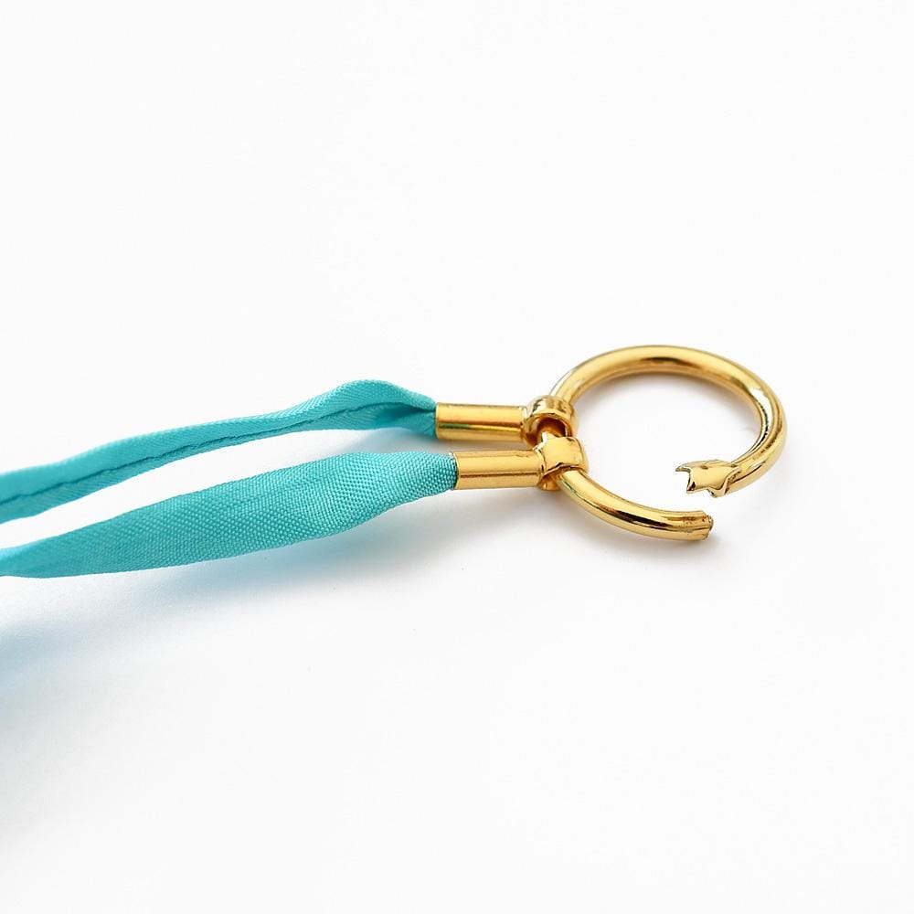 Boucles d'oreille en filigrane d'argent doré I Vente de bijoux argent Bracelet Soie turquoise Alma & Coraçao