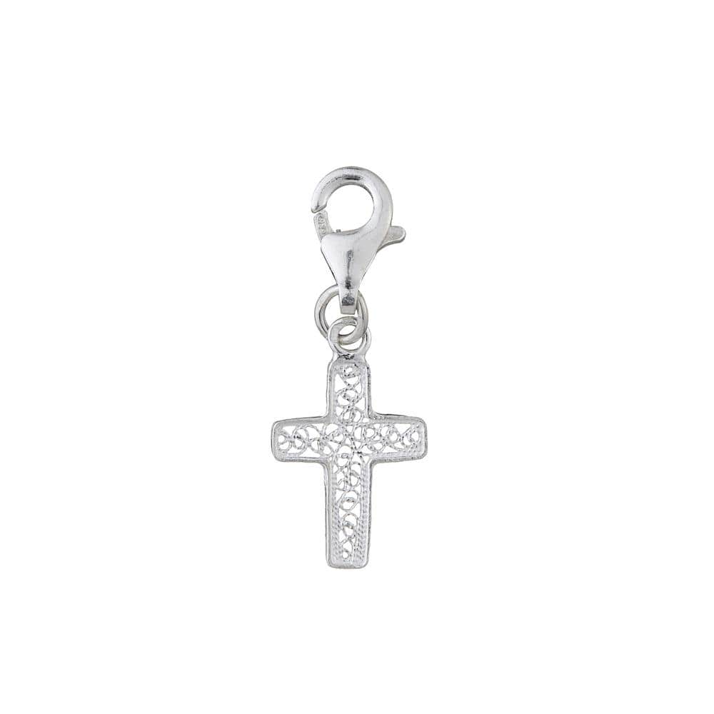 Boucles d'oreille en filigrane d'argent doré I Vente de bijoux argent Charm Cruz Argent Alma & Coraçao