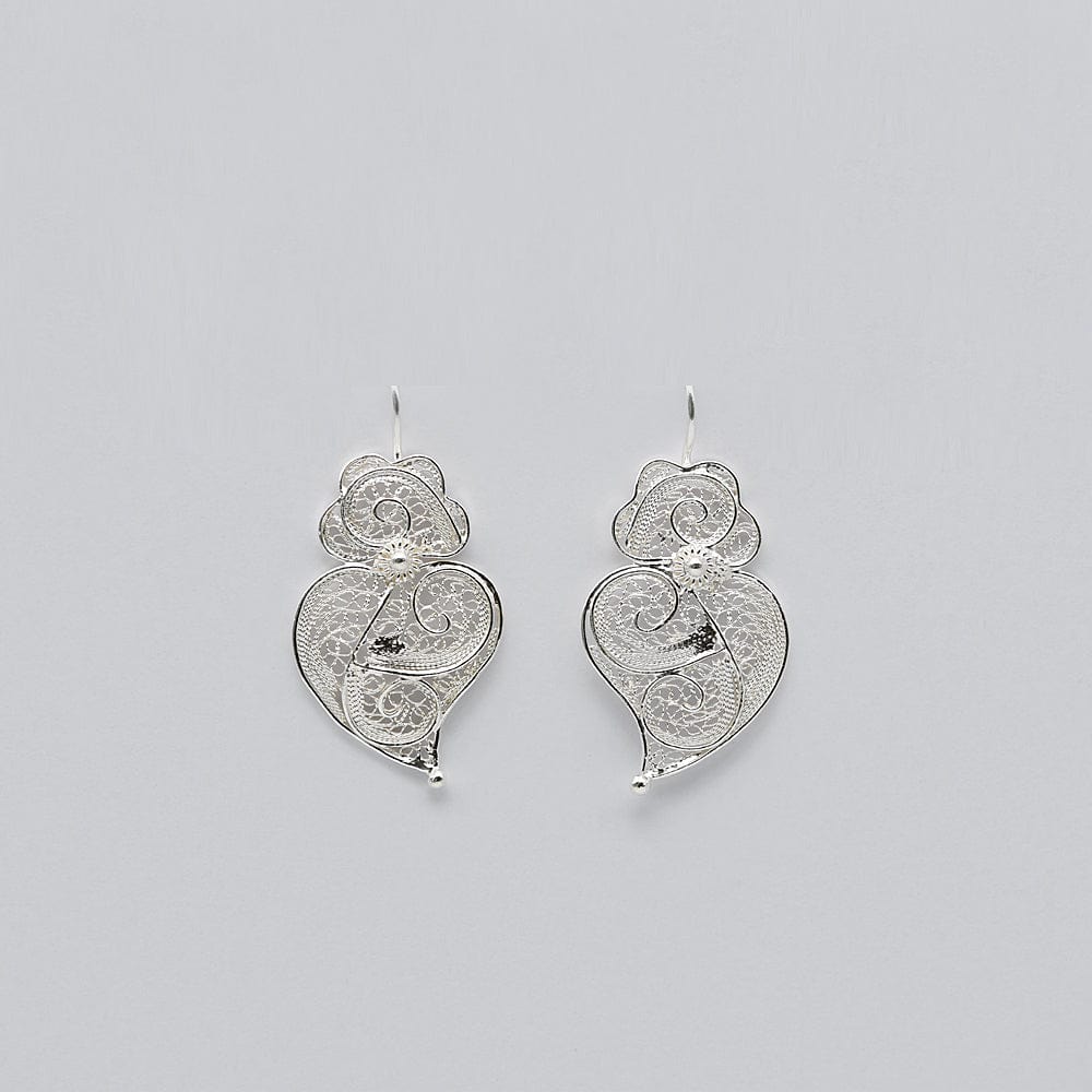 Boucles d'oreille en filigrane d'argent doré I Vente de bijoux argent #Coração de Viana I Boucles d'oreille en argent - 3cm