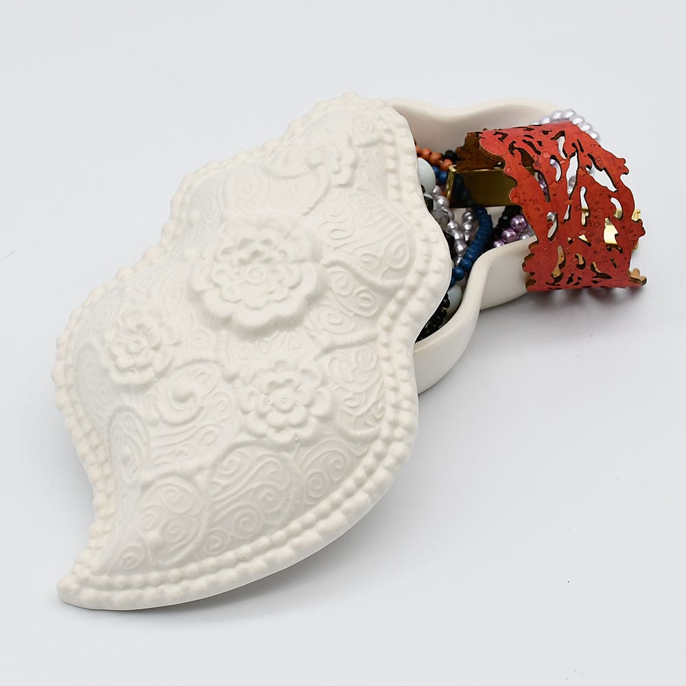 Coupe en céramique en forme de de figuier I Céramique portugaise #DRAFT Boite en céramique "Coração de Viana" - Blanche