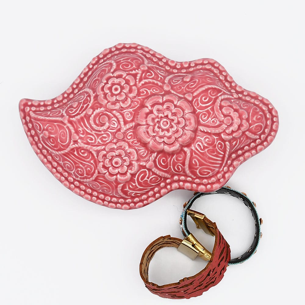 Coupe en céramique en forme de de figuier I Céramique portugaise #DRAFT Boite en céramique "Coração de Viana" - Rose