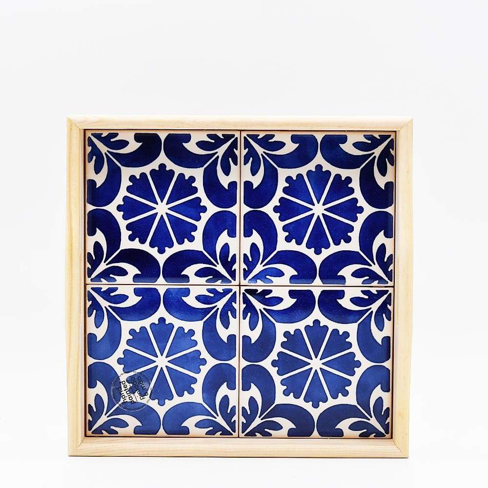 Dessous de plat en faïence bleue Azulejo du Portugal I Vente en ligne Plateau "Azulejos" - Bleu cobalt