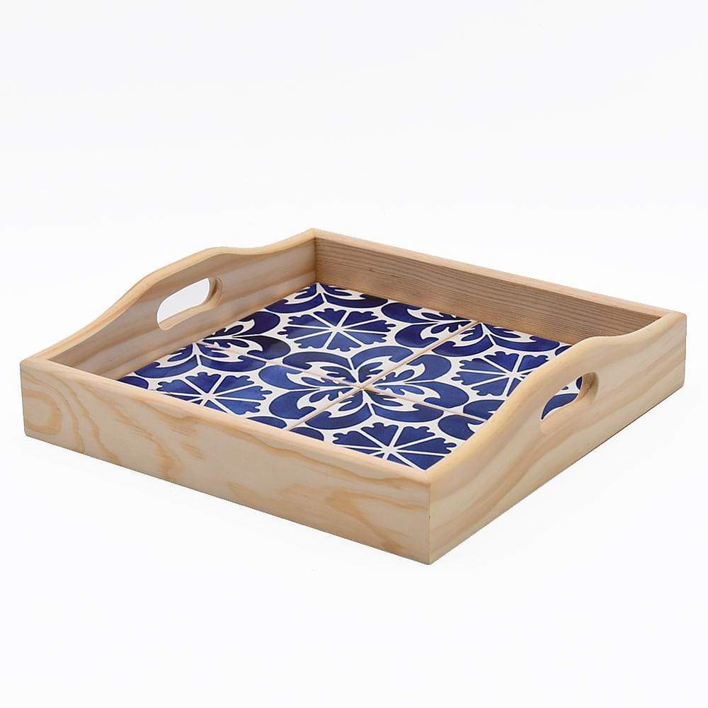 Dessous de plat en faïence bleue Azulejo du Portugal I Vente en ligne Plateau "Azulejos" - Bleu cobalt