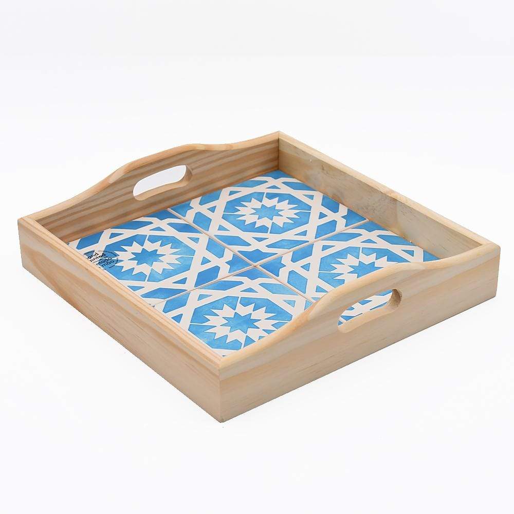 Dessous de plat en faïence bleue Azulejo du Portugal I Vente en ligne Plateau "Azulejos" - Turquoise