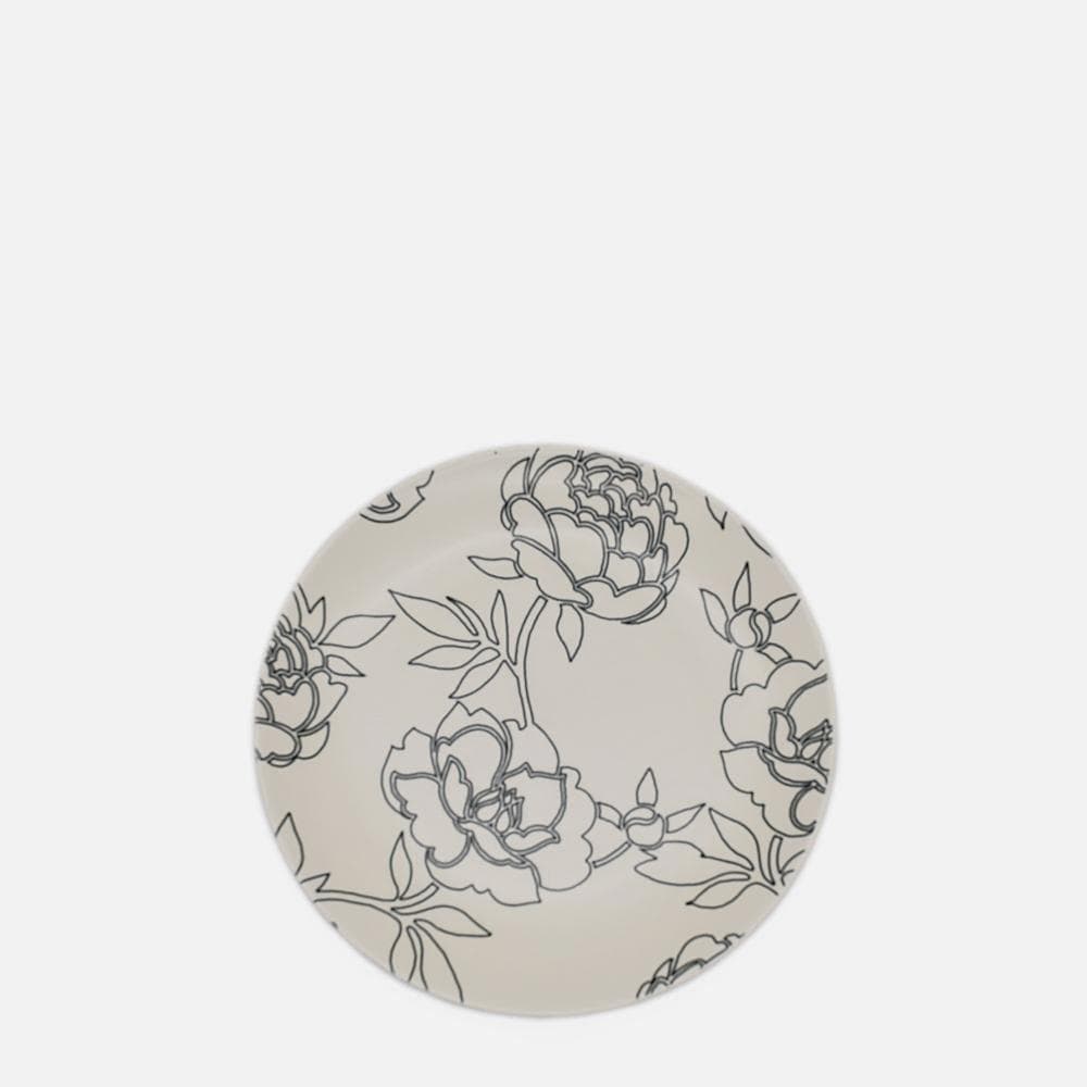 Ensemble de 4 assiettes en grès au motifs floraux Assiettes en grès "Flores" - 21cm