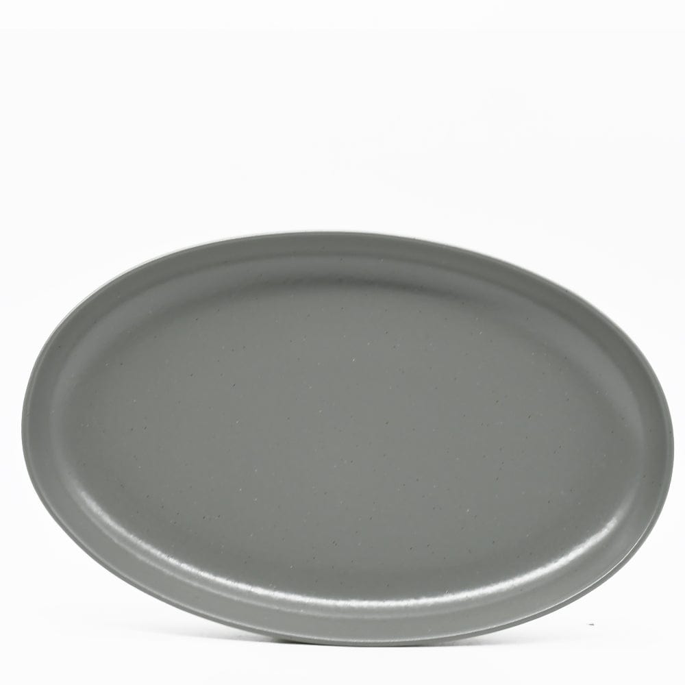 Grande assiette en grès Gris/vert I Vaisselle portugaise Plat en grès “Pacifica" Gris/Vert - 36cm