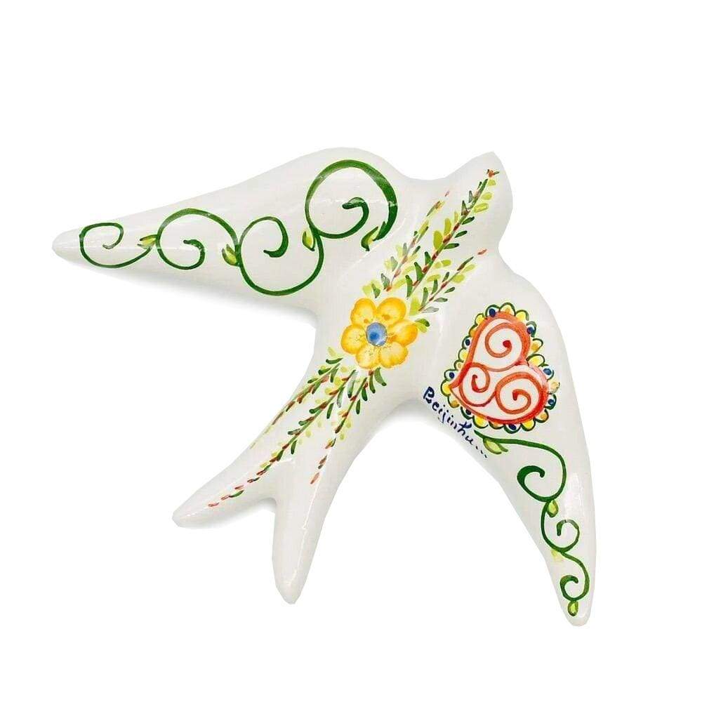 Hirondelle en céramique décorée à la main Hirondelle en céramique "Amore"