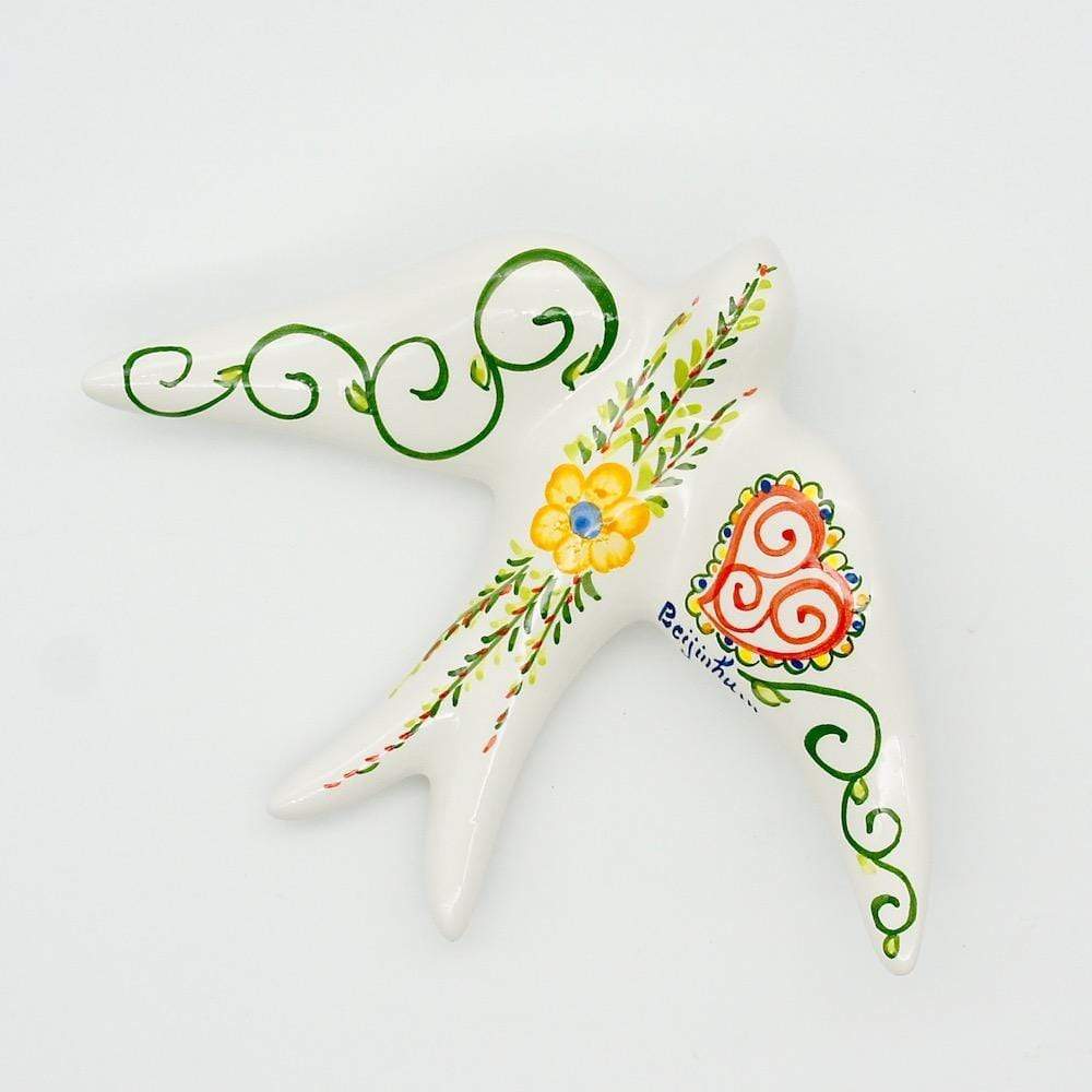 Hirondelle en céramique décorée à la main Hirondelle en céramique "Amore"