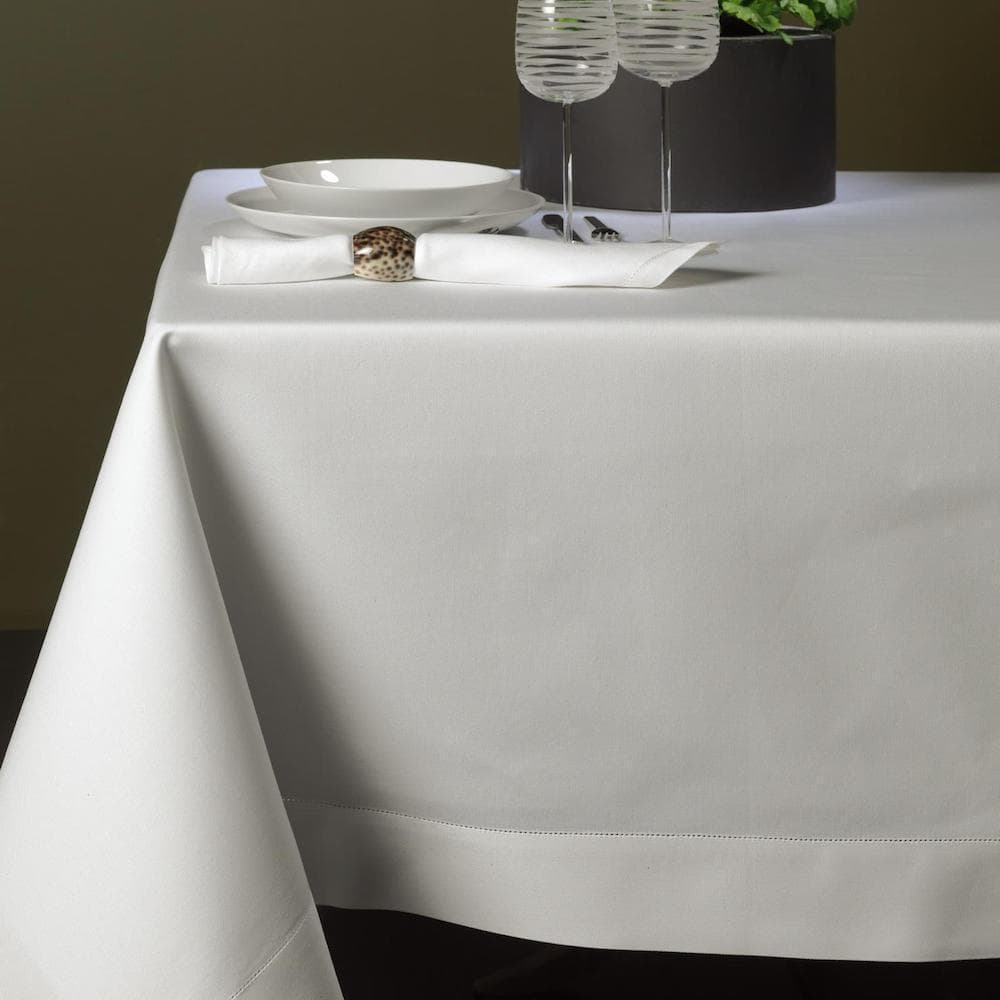 Nappe blanche en coton épais 300x180