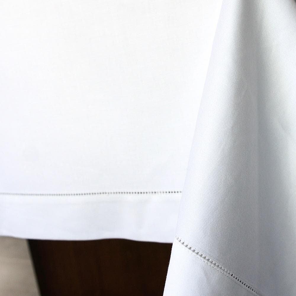 Nappe blanche en coton épais 300x180