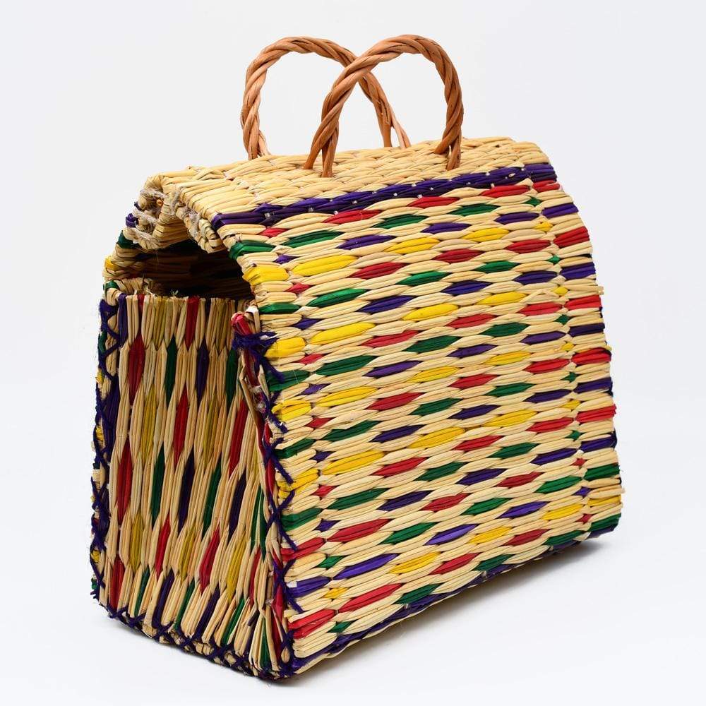 Panier en osier (jonc) 30cm - Multicolore