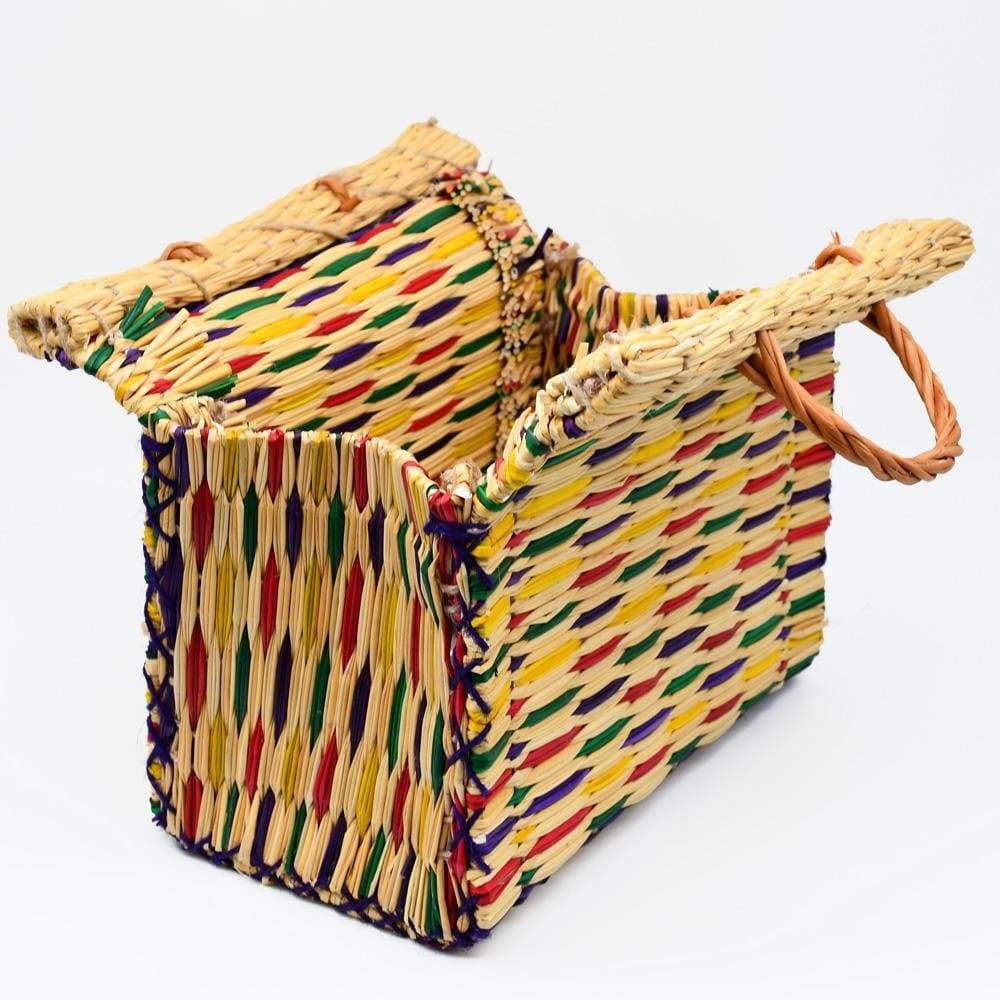 Panier en osier (jonc) 30cm - Multicolore