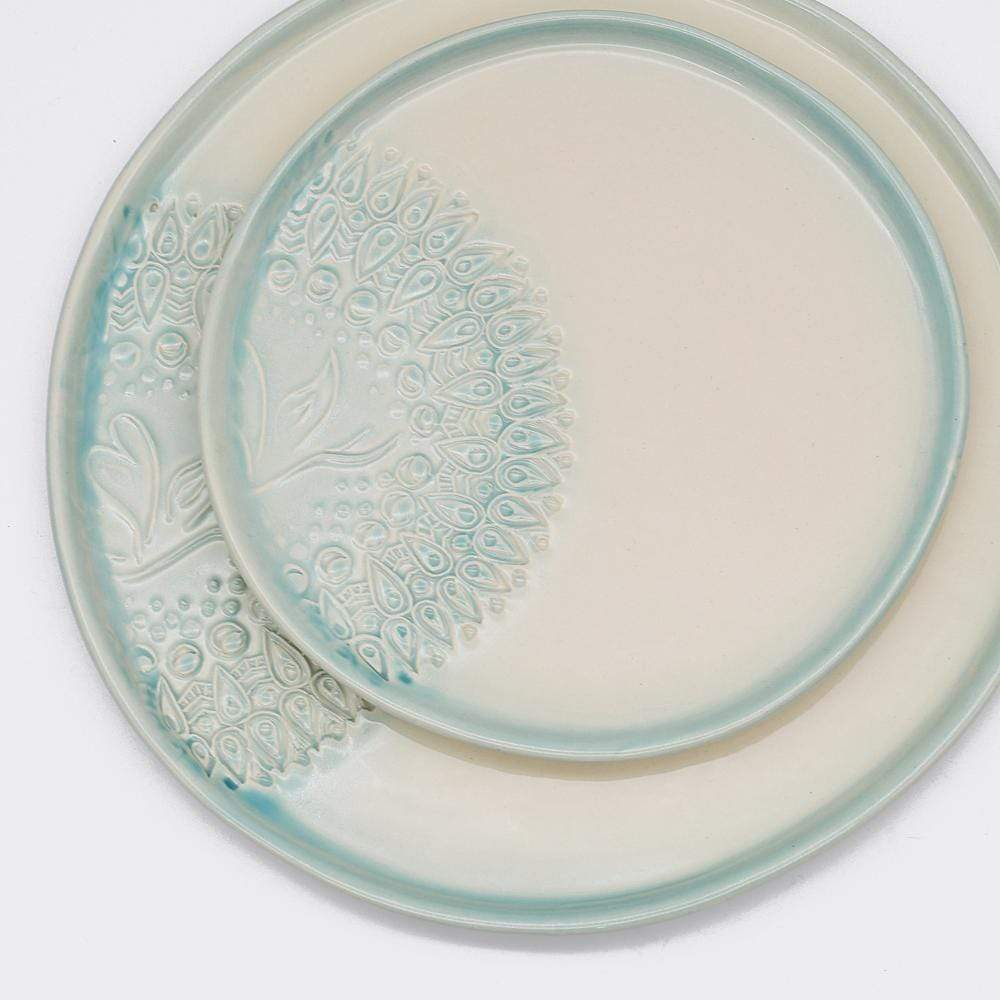 Estrela do mar I Green and white plate - 20cm